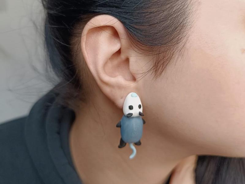 Opossum earrings