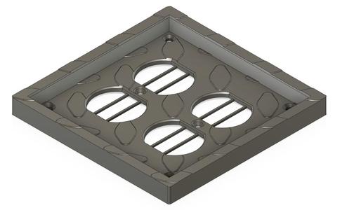 Two Gang Diamond Plate Outlet Cover