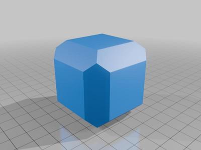 Cube with chamfers, parametric