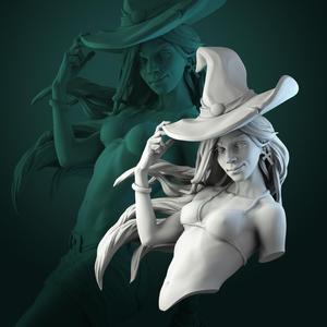 Anita the Young Witch bust pre-supported