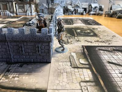 Zombicide White Death Battlement Walls - Straight Section