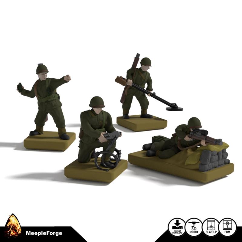 American Infantry Specialists Grenadier Engineer Sniper WW2  15mm Scale