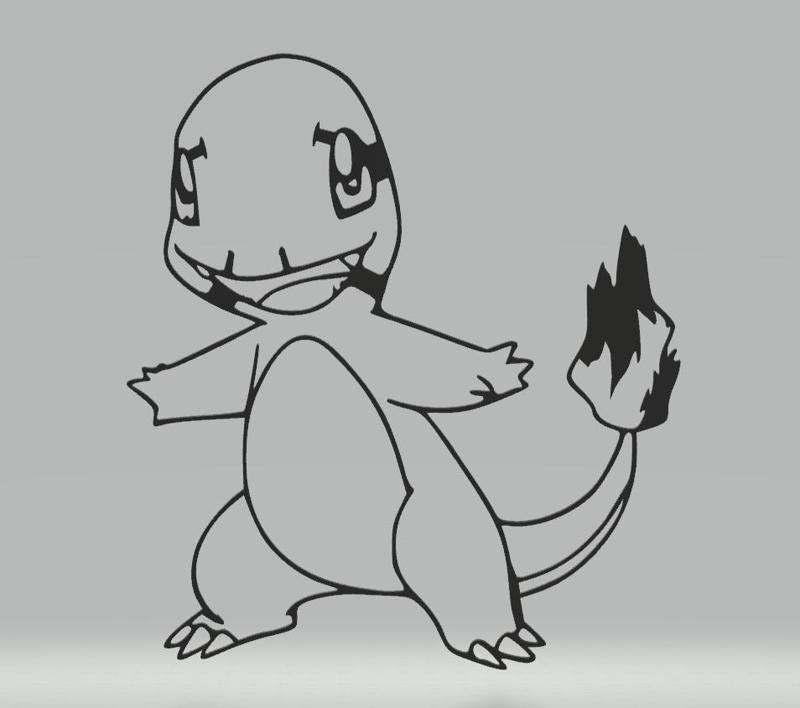 004 Charmander - Pokemon 2D Wall Art