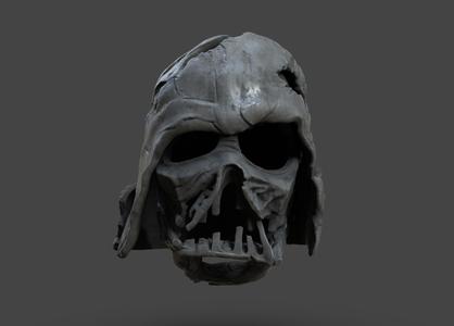 Melted Darth Vader Helmet Display