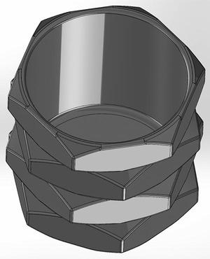 Pen cup in the form of 4 identical nuts
