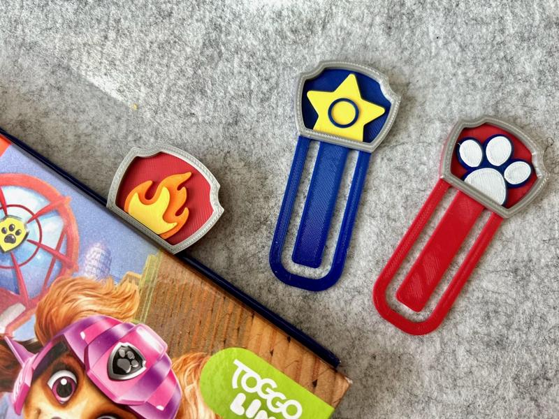 Paw Patrol Bookmarks // Lesezeichen mit Paw-Patrol Abzeichen