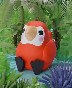 Red Parrot Keychain - No support (Single Color)