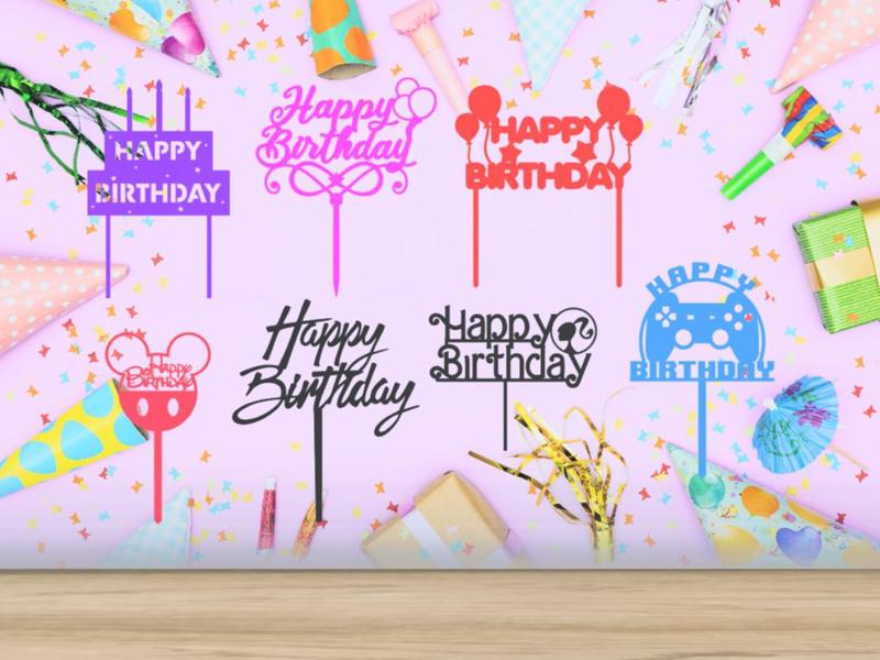 Cake Toppers - Happy Birthday - Pack 1