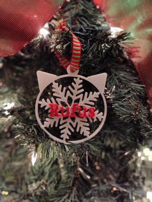 Cat Ear Snowflake Ornament