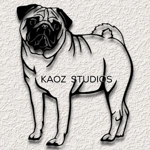 realistic pug wall art dog wall decor 2d animal decoration