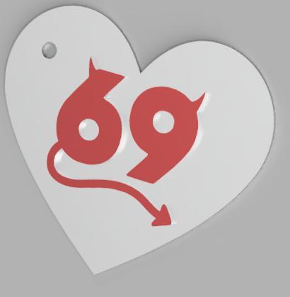 69 naughty keychain