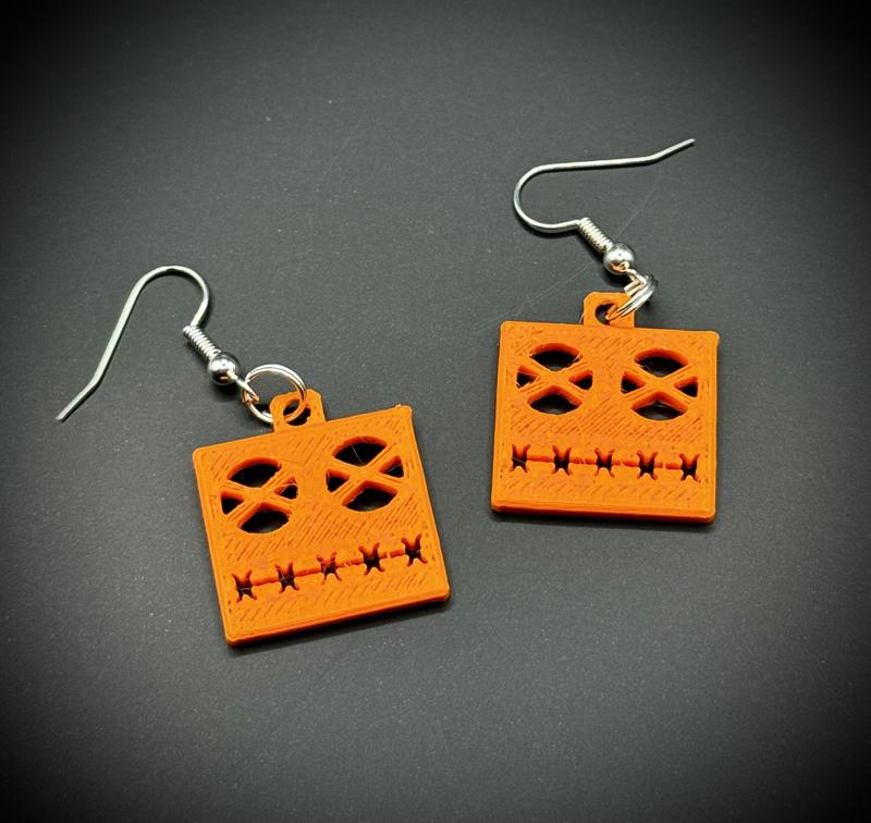 Square Scarecrow (Squarecrow) Halloween Earrings