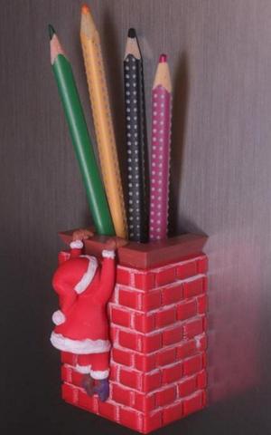 Santa's Chimney Pencil Holder