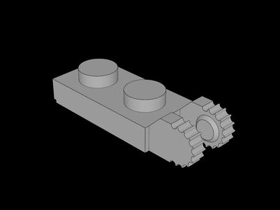 Lego Compatible (44302a.dat) Hinge Plate  1 x  2 Locking with Dual Finger on End Vertical with Groove on Short Side