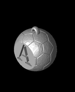 Soccer ball keychain with letters