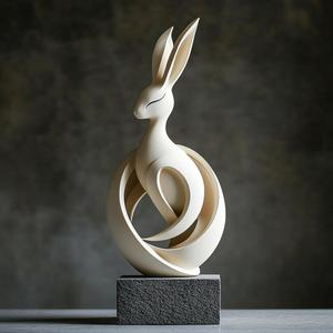 Handcrafted Bunny Statue – Beautiful Home Decor