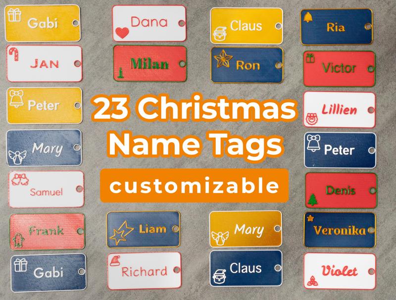 23 Christmas customizable Name Tags / 23 vánočních jmenovek na dárky