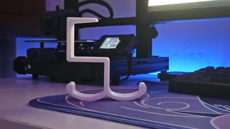 "The 5" Headphone Under Desk Hanger, Dual