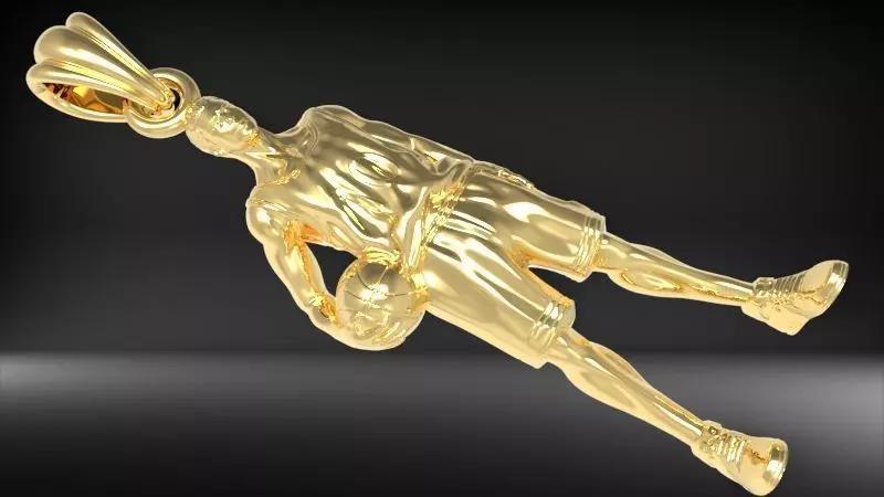 3D Basket Ball Player NBA Pendant Necklace Jewelry