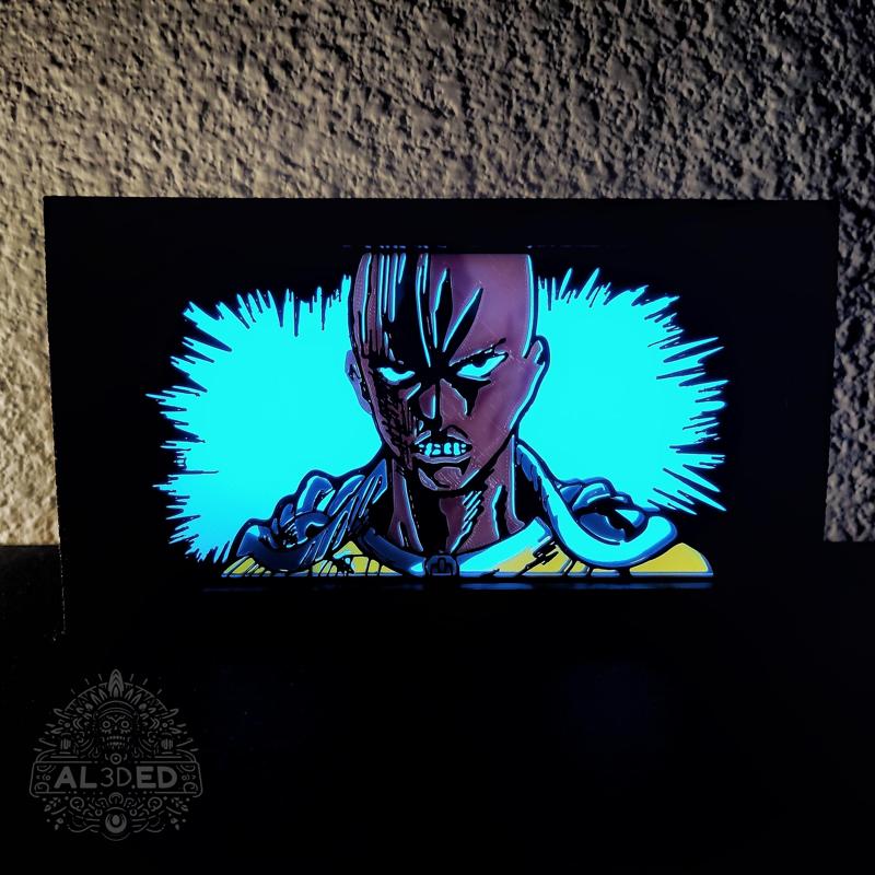 Saitama One-Punch Man Desk Lamp Led Lightbox