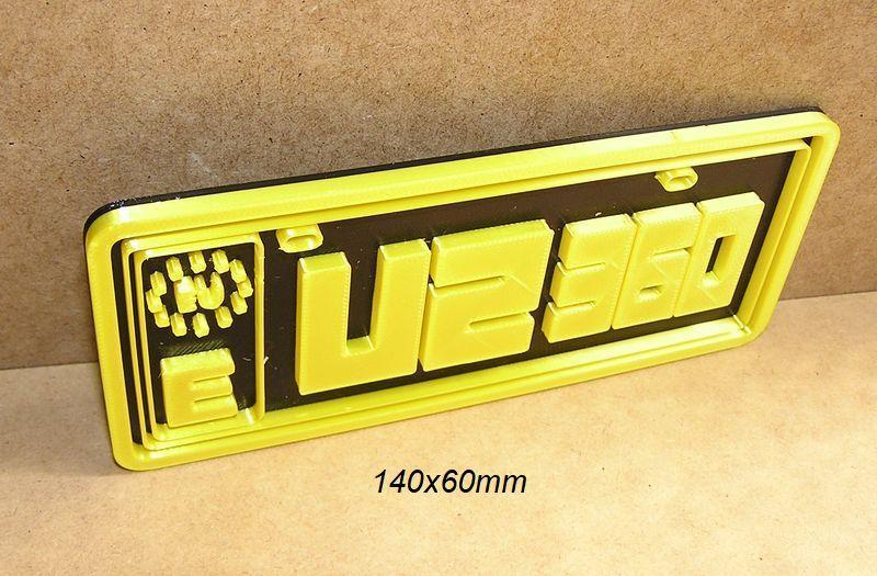 U2, Mini License Plate, logo, poster, sign, signboard, europe, music band, music group