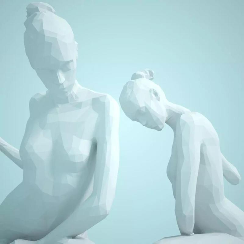 Fashion Girl Sitting Down Posing