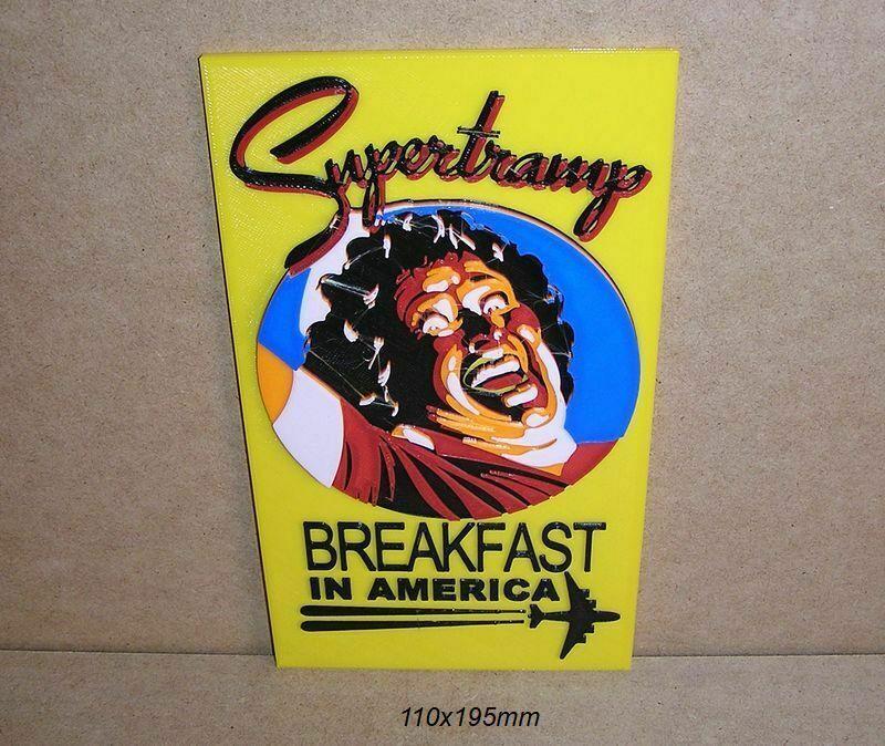 Supertramp, Breakfast in America, band, music, rock, concert, poster, sign, logo, 3d printing