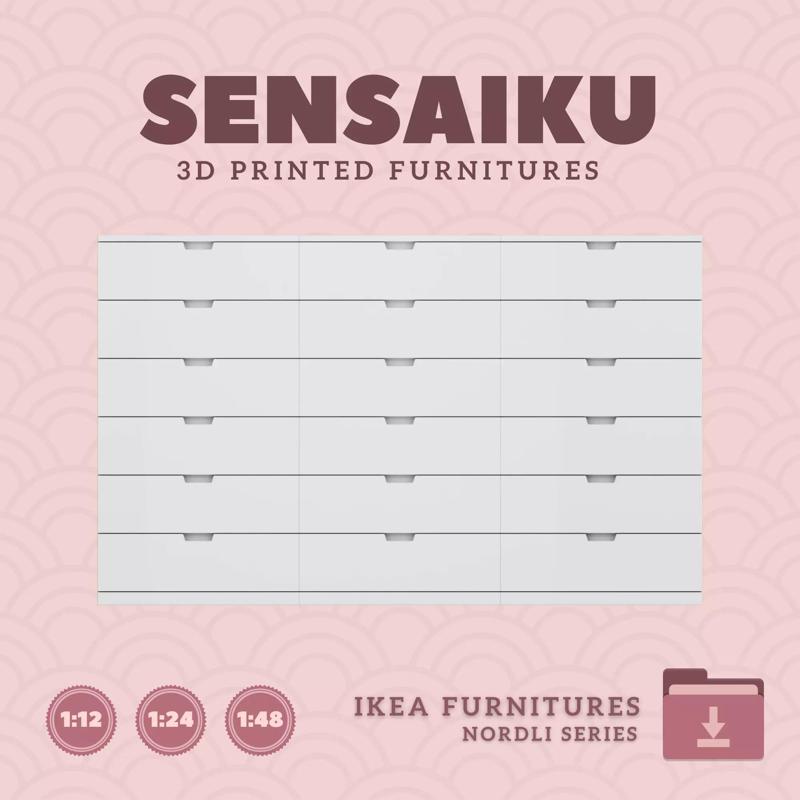 NORDLI Drawer Combo 13 for Miniature Dollhouse - IKEA 3D Print