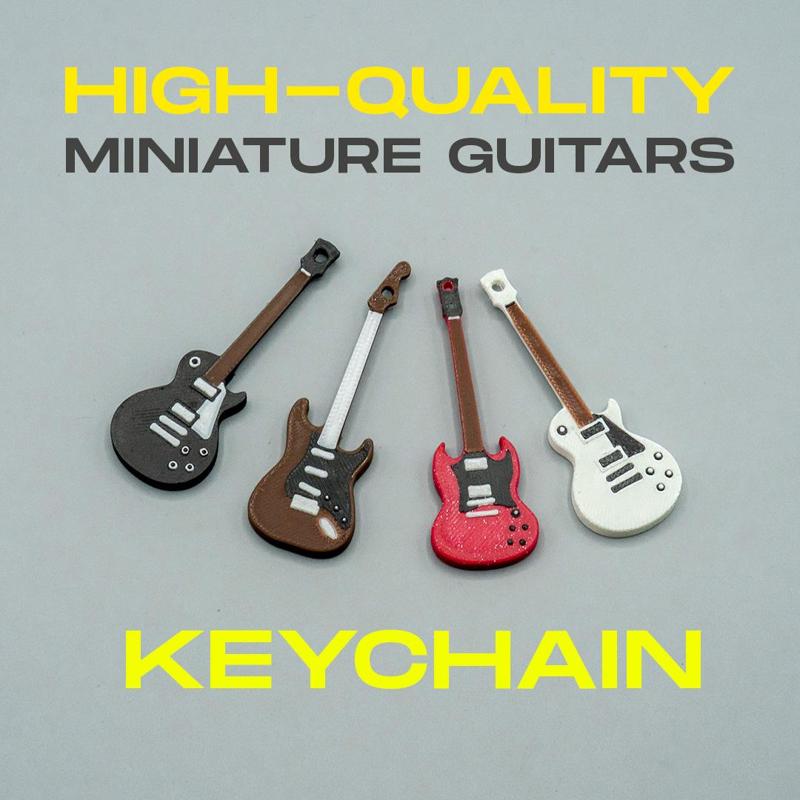 High-Quality Miniature Guitars - Keychain