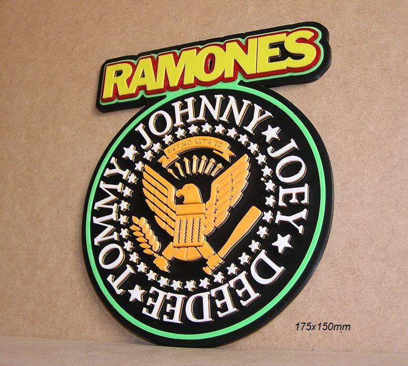 Ramones, Rock music band, poster, sign, logo, concert, guitar, microphone, drums, guitar, microphone, drummer