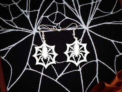Spider in web earrings
