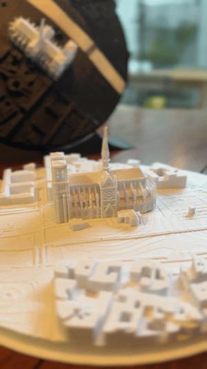 Notre Dame and Surrounding Map, Multicolor Added