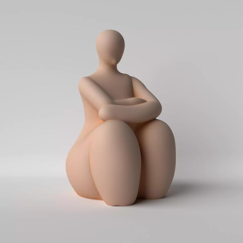Serenity Woman Sitting Woman Sculpture