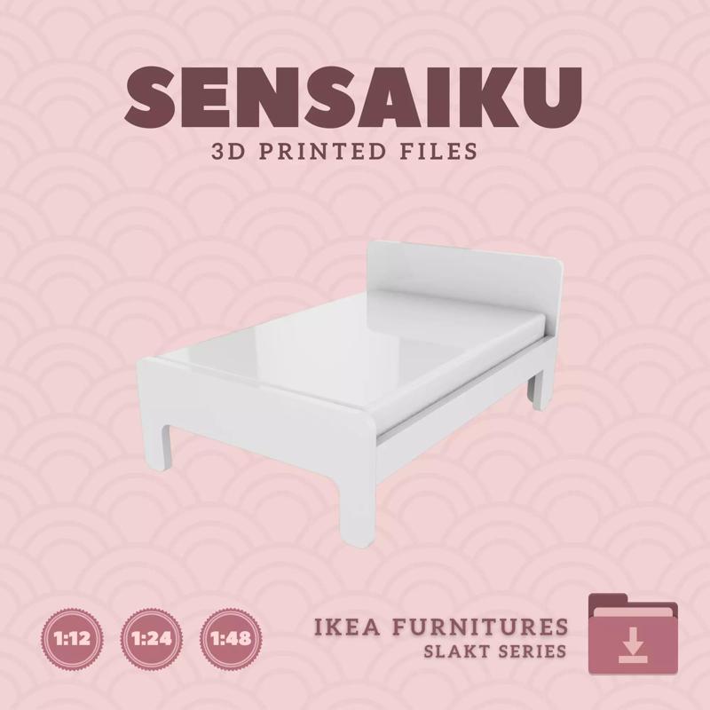 SLAKT Ext bed frm for Miniature Dollhouse - IKEA - 3D Print