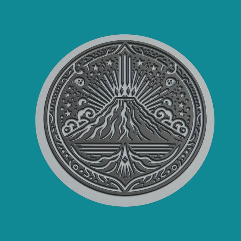 Volcano Medallion Volcano 3d Print Model