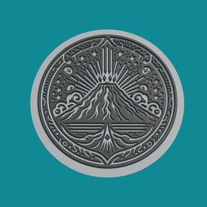 Volcano Medallion Volcano 3d Print Model