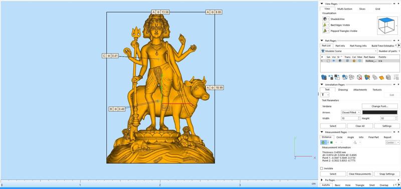 datta guru god idol pendent locket silver gold 2D print model