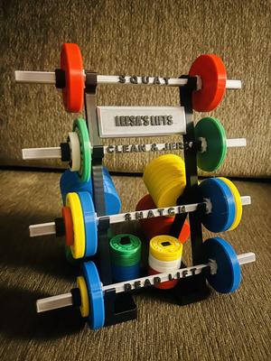Mini Gym Plate & Barbell Display Set