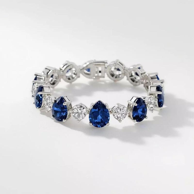 Sapphire Elegance Tennis Bracelet Luxury  Blue
