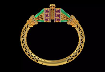 Tiraa Kada Oval Style Gold Bracelet