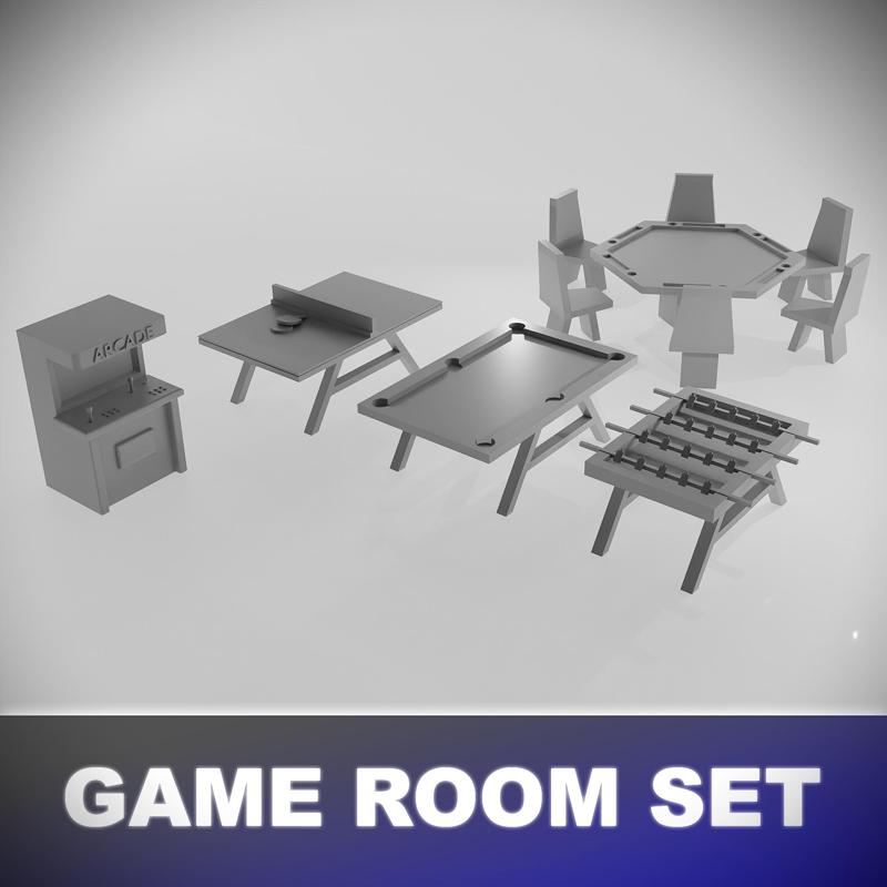 MINIATURES SET FOR DIORAMA - Game Room Set