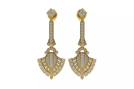 Princess Diamond Art Deco Earring