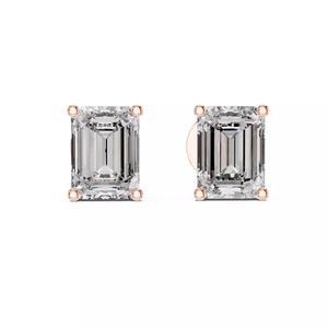 Ememrald Solitaire Studs  Earrings 3dm stl renders animation