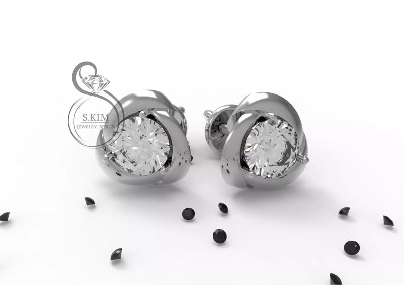 small earring with gem 5mm