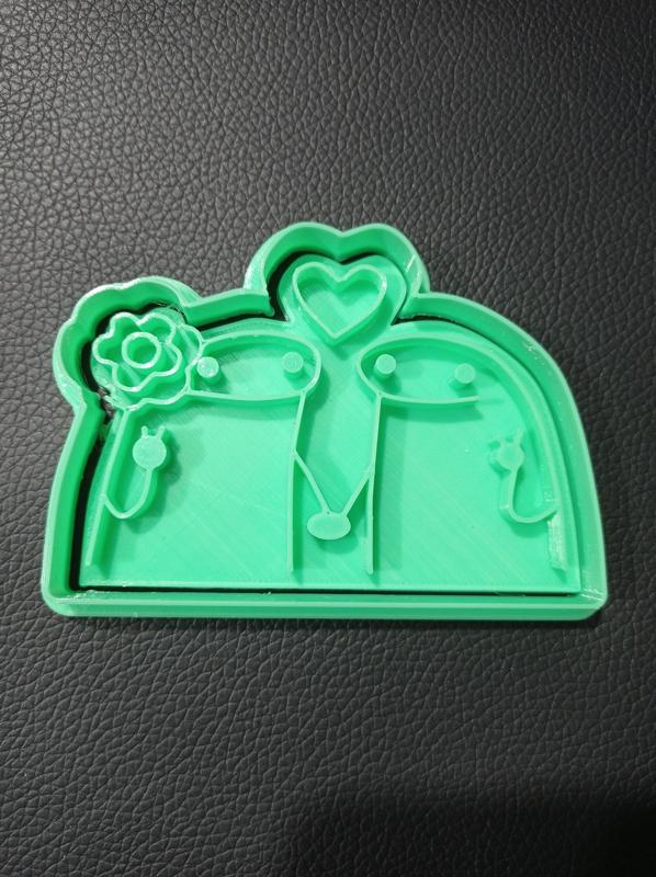 Valentine's Day cookie cutter couple in love