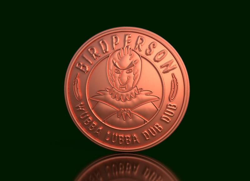 Flying Feather: Birdperson's High Relief Button