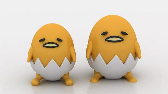 lazy egg character 3d printable model