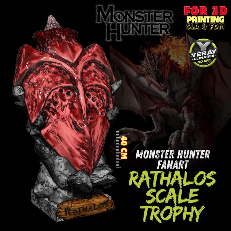 Rathalos Scale Trophy - Monster Hunter Epic Collectible