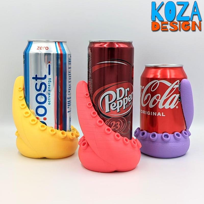 TentacleSip, Ultimate 3D Printed  Can Holder: Innovative Drink Accessory for 355ml and Tall 12oz Cans - Minimalist Design and Functional 3D Printing