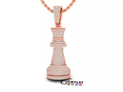 Custom 3D Queen Chess Pendant - Queen Diamond Necklace